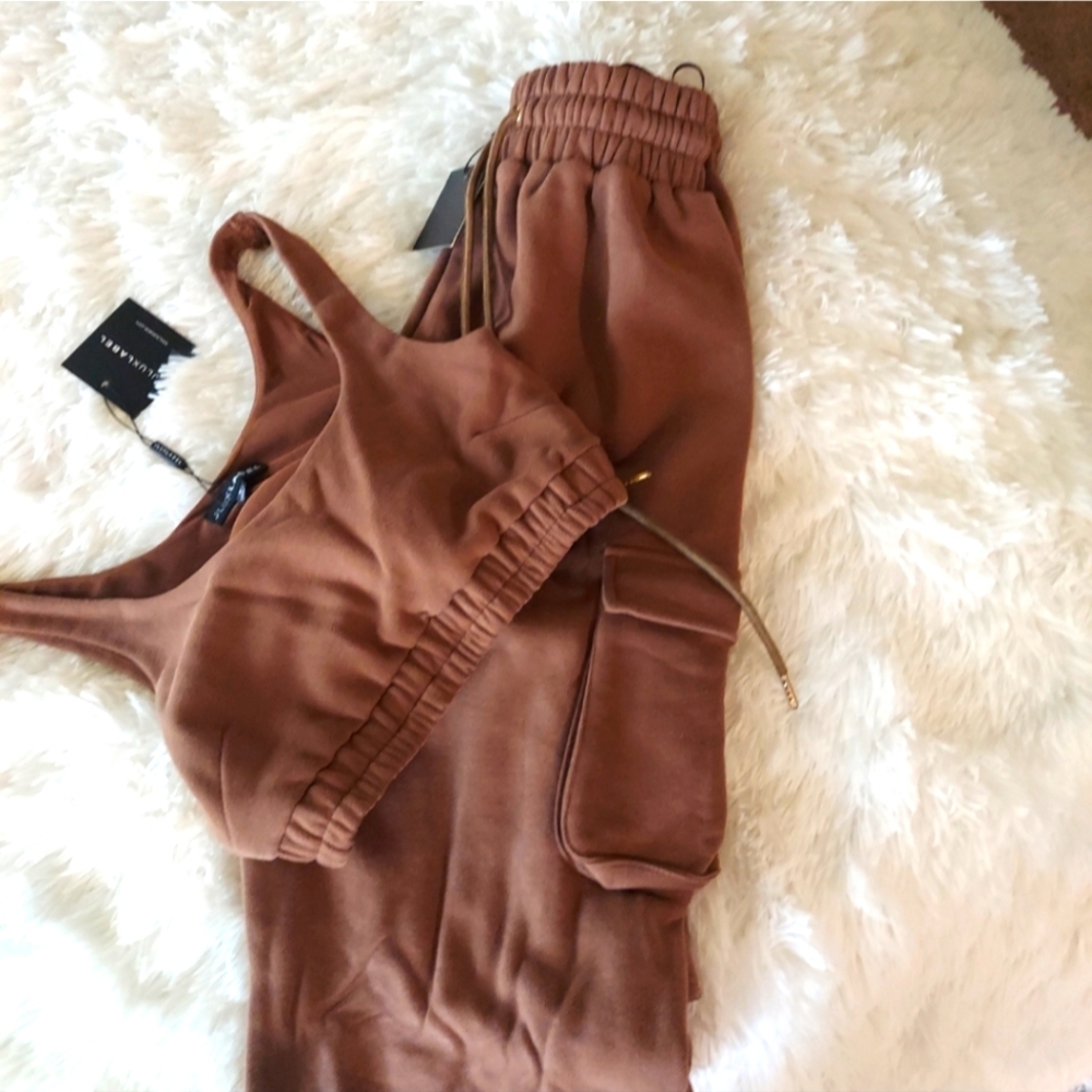 Brown Two-Piece Lounge Set